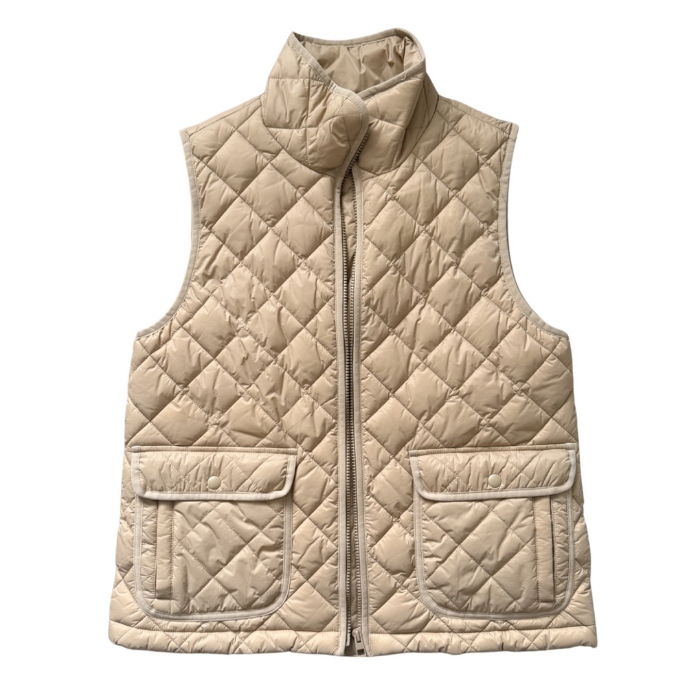 J. Crew Quilted Beige Puffer Vest